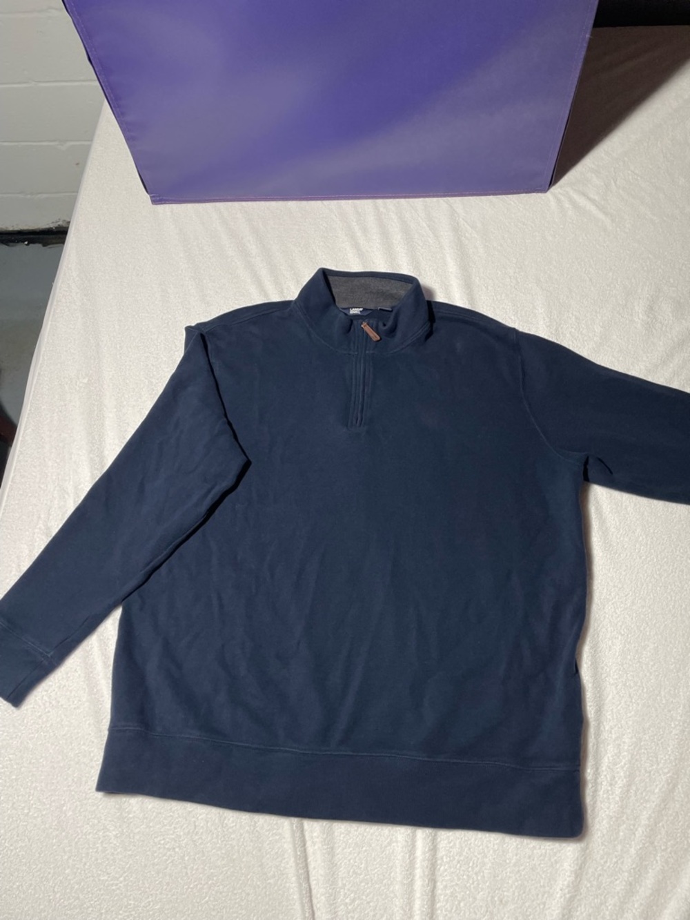 Lands' End Men's Navy Crewneck Pullover
